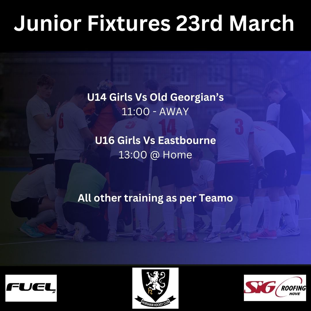 Horsham Hockey Club (@horshamhc) on Twitter photo We're coming to the last few important games of the season - as you know we love and value your support on the side of our pitches- so do come down and catch a game or two if you can.
Good luck to all! We're coming to the last few important games of the season - as you know we love and value your support on the side of our pitches- so do come down and catch a game or two if you can.
Good luck to all!