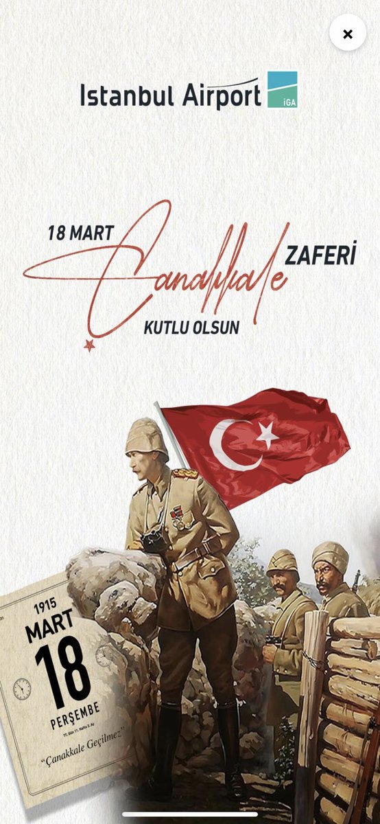 "Çanakkale🇹🇷 Geçilmez!🇹🇷 Bu topraklarda🇹🇷 vatan🇹🇷 sevgisi ve kahramanlık🇹🇷 destanı yazılmıştır. 🇹🇷18 Mart Çanakkale Zaferi🇹🇷 Kutlu Olsun!"🇹🇷🇹🇷🇹🇷🇹🇷