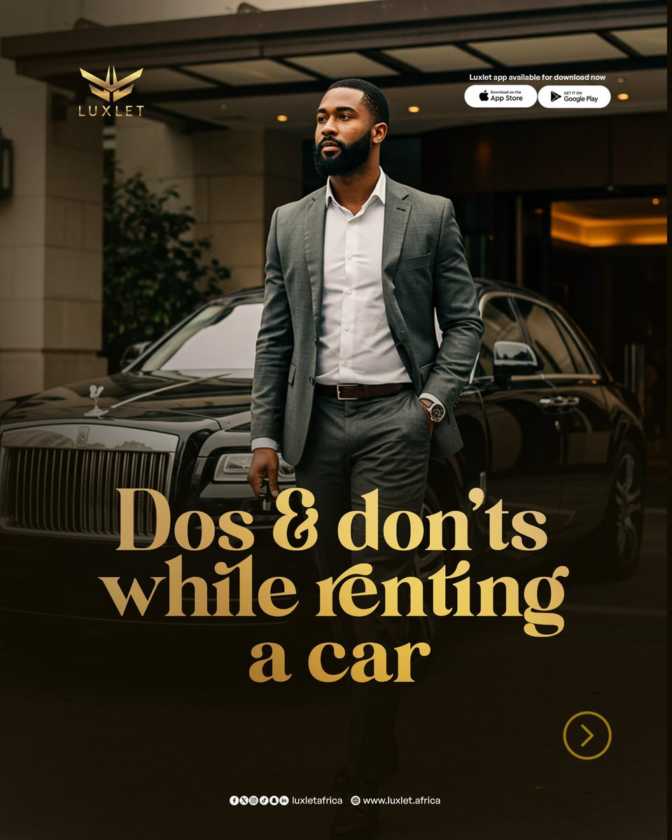 luxletafrica's tweet photo. Here are some tips to take note of as you rent a luxury car from us.
Do you have any questions? You can send us a DM on IG or visit https://t.co/gaKE0f7OL7
#luxlet #luxletafrica #luxury #carhire #carrentals #cartips #rollsroyce #cars #lexus https://t.co/F8fvfalYCv
