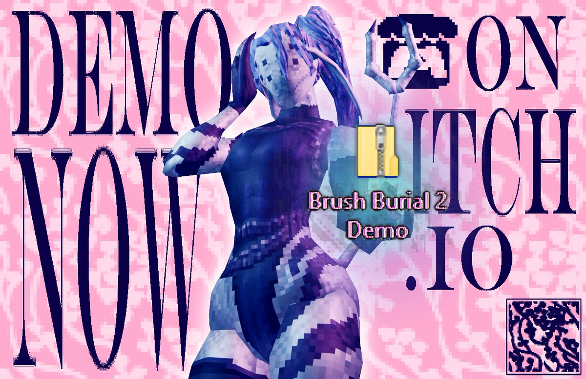 knifedemontris's tweet image. BRUSH BURIAL 2 has a DEMO available on ITCH, for anyone to try.
give it a shot. share it with friends. maybe donate if you feel generous.
ALSO the STEAM PAGE is available. please WISHLIST, even if you're not gonna play the demo.
i'll include the LINKS BELOW, to both. π