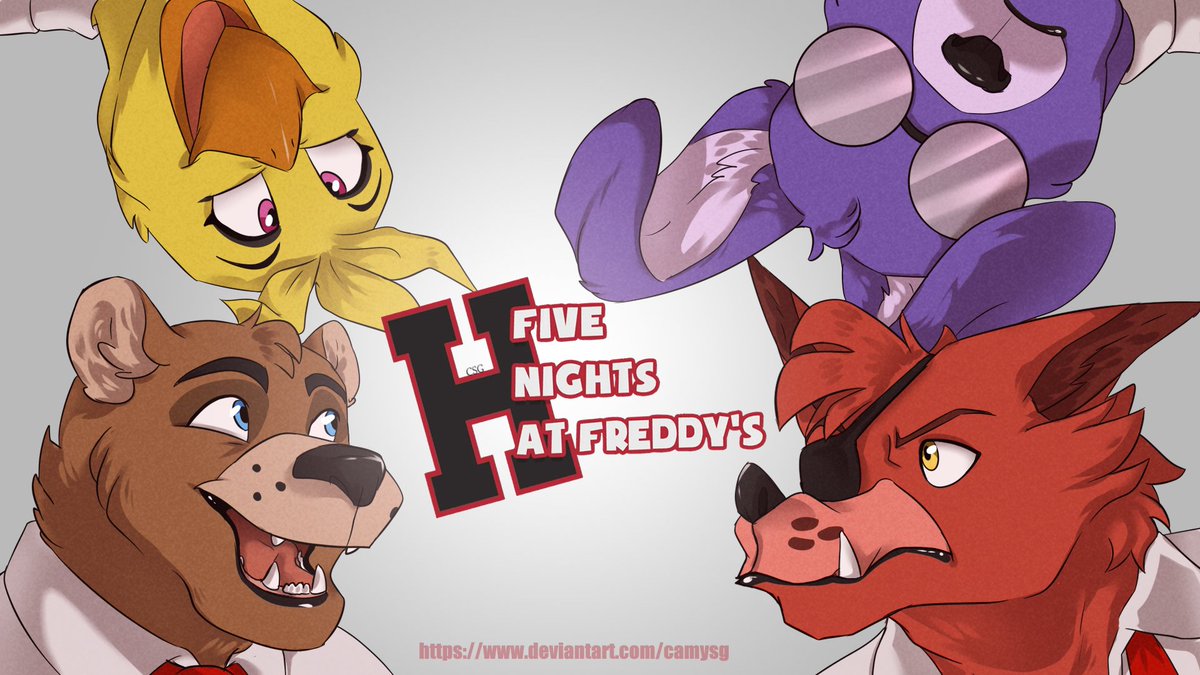 CamySG8's tweet photo. 🐻🐔🦊🐰 + 🏫

#FNAF #FNAFHS #FNAFNG #Ed00chan #NamyGaga
#fnafau #CamySG #furryart #DigitalArtist https://t.co/uOQmLjTArK