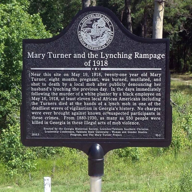 On May 19, 1918, #MaryTurner, a Black woman, who was eight months pregnant, was lynched by a white mob from Brooks County, Georgia, for speaking publicly against the lynching of her husband. #WOMANSHISTORYMONTH