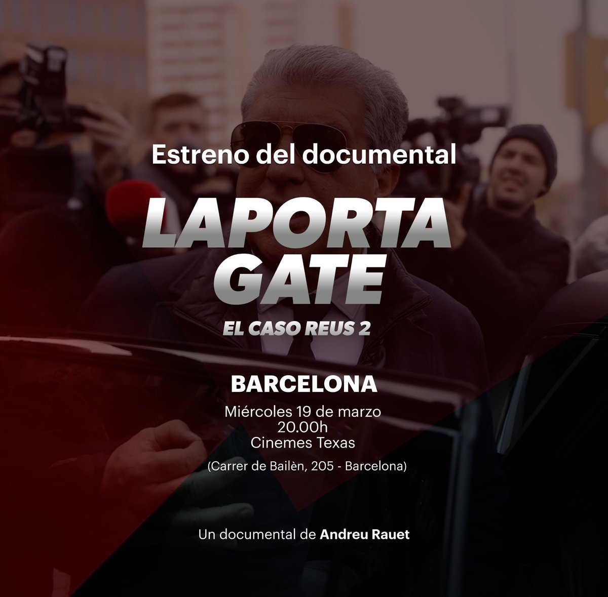 💣 Quedan 24 horas para que explote el LaportaGate. Mañana:

➡️ 11h Rueda de prensa para medios

➡️ 20h Visionado abierto al público (últimas 20 entradas: forms.gle/U8qrvjjZz25jH6…)

➡️ 22h Disponible en YouTube.com/@LaportaGate