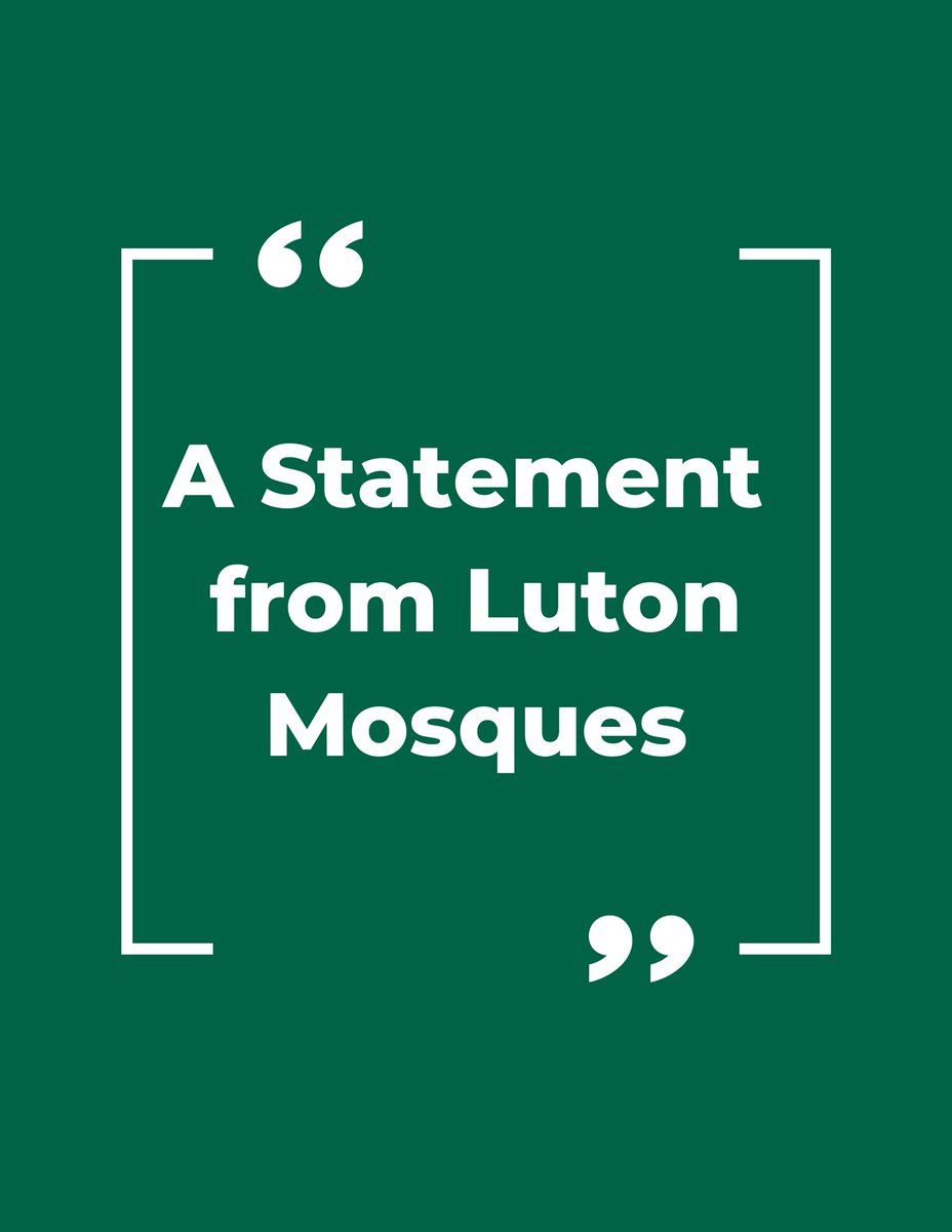 LutonMosques's tweet image. Statement from Luton Mosques, Condemning Israel’s latest massacre of Palestinians in Gaza:

“As Israel&apos;s brutal occupation and bombardment escalate, the inaction of our government is a stain on our collective humanity.“