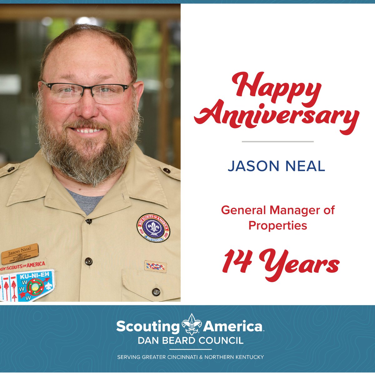 DanBeardCouncil's tweet photo. What a month of DBC anniversaries! 🥳 Please join us in wishing Suzanne Carr | Vice President of Finance, Jason Neal | General Manager of Properties, and Phil Klayer | Office Manager, a huge congratulations on their Dan Beard Council Anniversaries! 🎉

We wish to thank you for all that you do for Scouting and our Council! ⚜