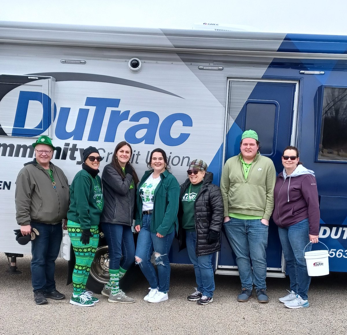 dutrac_cu's tweet image. DuTrac's Mobile Branch and staff braved the windy weather Saturday to participate in the one-hour long Dyersville St. Patrick's Day Parade along with 75 other entries. 🍀 #DuTracMobileBranch #StPatricksDay #CelebratingCommunity #RealLifeBanking