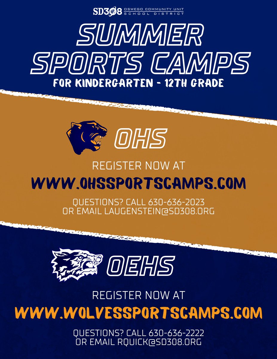 Summer Sports Camps Registration is now open

View options for all ages at ohssportscamps.com or wolvessportscamps.com