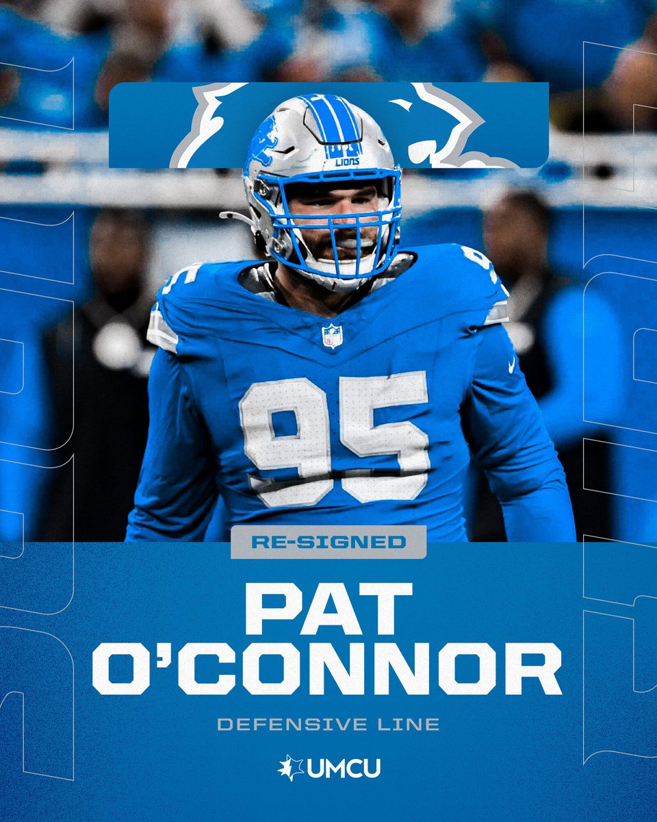 Lions's tweet image. #Lions have re-signed DL Pat O'Connor