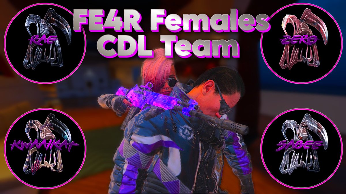 FE4R is proud to announce our new Female CDL team!

We are excited to have you ladies on board!
<a href="/KwaaiKattie/">KwaaiKat</a> 
<a href="/wSabee_/">Sabeehah</a> 
<a href="/DixieChick2106/">Dixie</a> 
<a href="/snorklinzaza/">Rae</a> 

#cod #bo6 #CDL #females