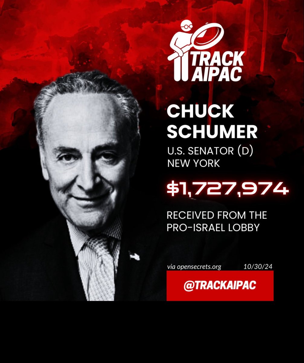 Chuck Schumer’s function in his own words:
👇🏼👇🏿👇🏾
“My job,” he told a New York Times reporter, “is to KEEP THE LEFT PRO-ISRAEL.”