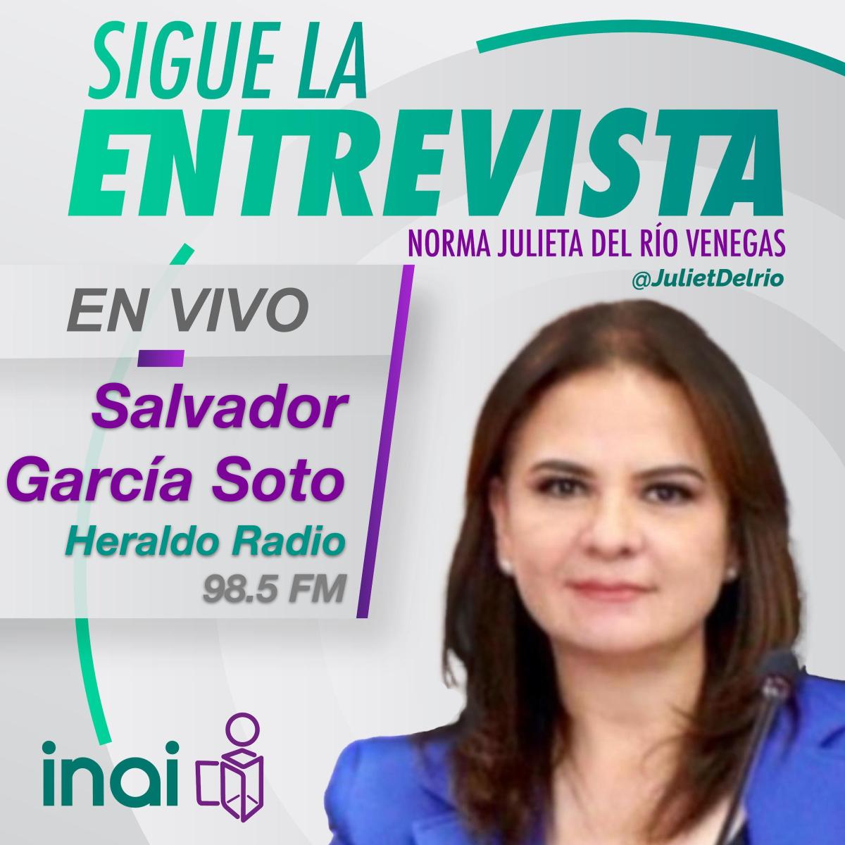 INAI (@inaimexico) on Twitter photo 📌🎙 La comisionada <a href="/JulietDelrio/">Julieta Del Río Venegas</a> platica con <a href="/SGarciaSoto/">Salvador García Soto</a> en <a href="/heraldoradio_/">Heraldo Radio</a>
📻 Te invitamos a seguirla #EnVivo por: ow.ly/XXyn50STbOn o por el 98.5 FM 📌🎙 La comisionada <a href="/JulietDelrio/">Julieta Del Río Venegas</a> platica con <a href="/SGarciaSoto/">Salvador García Soto</a> en <a href="/heraldoradio_/">Heraldo Radio</a>
📻 Te invitamos a seguirla #EnVivo por: ow.ly/XXyn50STbOn o por el 98.5 FM
