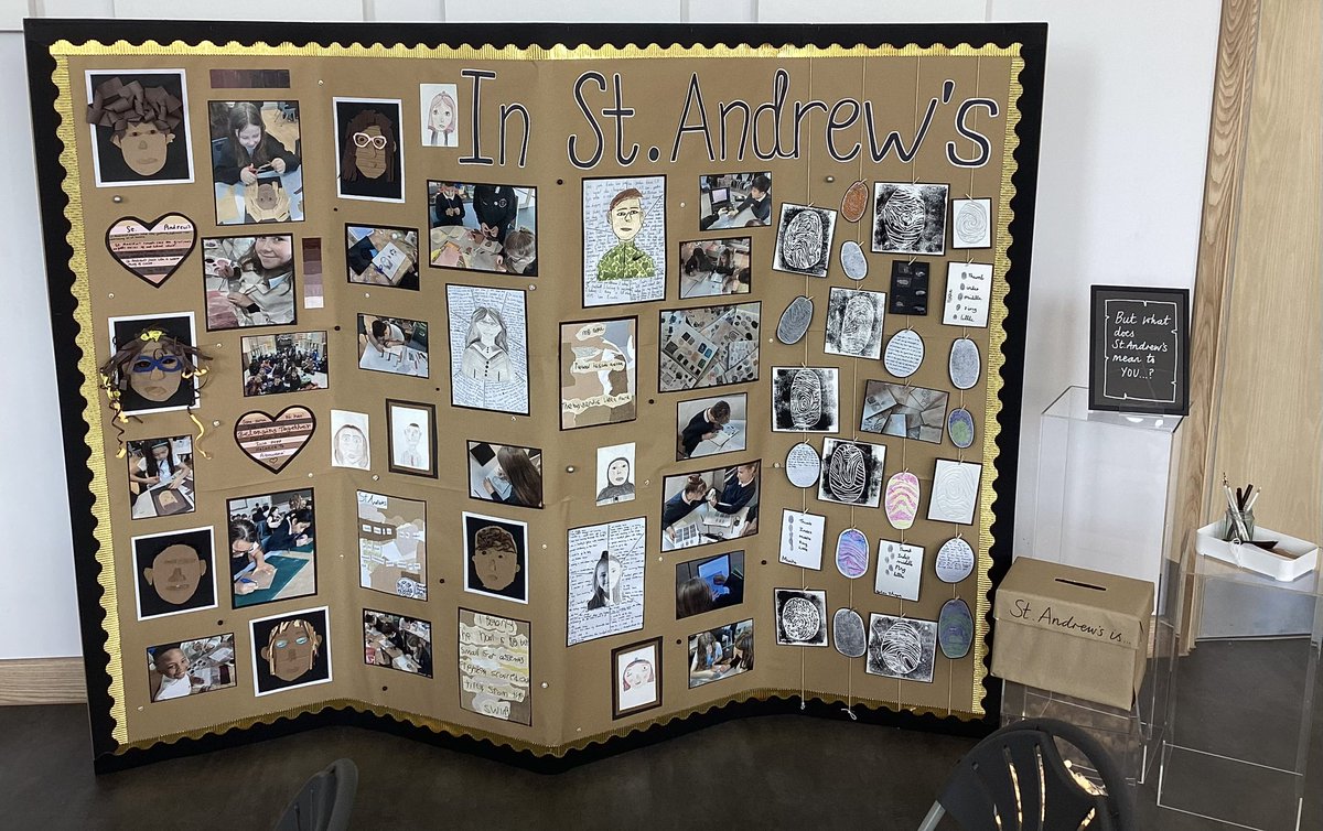 Feeling proud of our wonderful school today. A pleasure to share a snippet of our recent artwork with the @5tAndrews community at our open event. Nursery to Year 6 explored the theme of identity and what it means to belong to St.Andrew’s ❤️