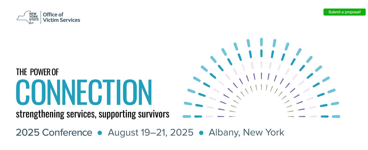 We’re seeking proposals for breakout session presentations at the 2025 OVS Conference – The Power of Connection: Strengthening Services, Supporting Survivors – set for Aug. 19-21 in Albany! The deadline to submit a proposal is Thursday, March 27. More: bit.ly/3FwYTFE