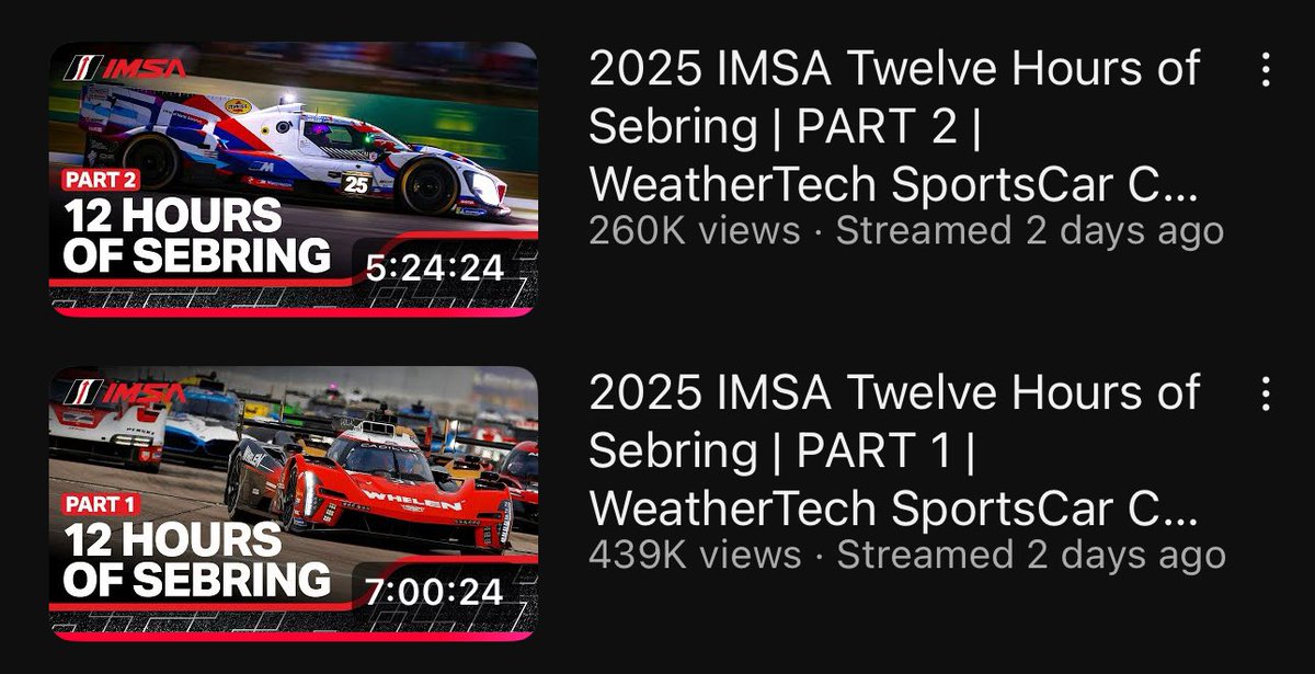 Everything_LMH1's tweet photo. #Sebring12 VIEWING FIGURES |

Around 699k people viewed the Sebring 12 Hours on @YouTube Live on Saturday. 

Sebring is proving to be extremely popular outside of the blue ribboned event in #IMSA https://t.co/i1t0qSMC8d