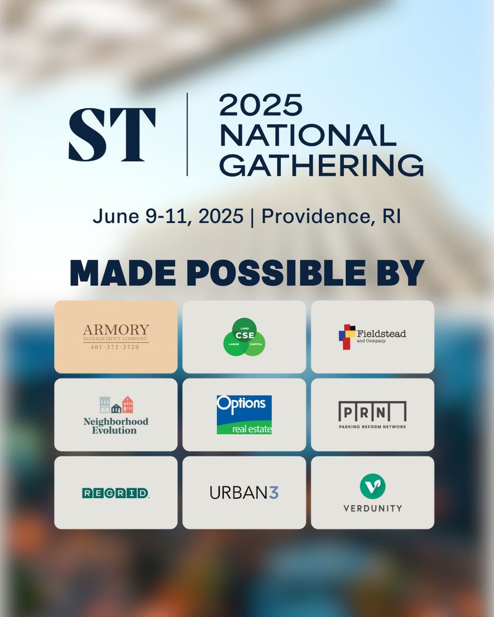 What are you doing June 9-11 👀

How about…meeting your movement in Providence, RI at the Strong Towns National Gathering! 

Tickets available at buff.ly/KqWqOgF

Many thanks to our sponsors for helping make this happen. @urbanthree @parking_reform <a href="/regridapp/">Regrid</a>