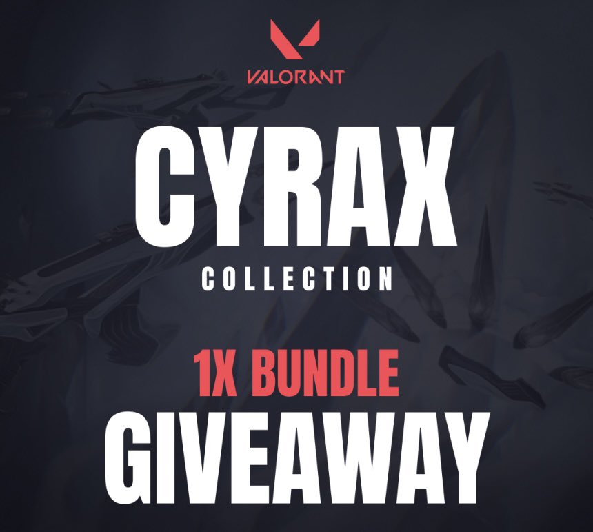 Tyler Mercado (@tylermercadox) on Twitter photo 🎁 VALORANT CYRAX GIVEAWAY 🎁
1x Bundle - 1x Winner
How to enter:
- Follow <a href="/TylerMercadoX/">Tyler Mercado</a>
- Like and RT this post
- Tag one friend in the comments
Ends on March 25th 🎁 VALORANT CYRAX GIVEAWAY 🎁
1x Bundle - 1x Winner
How to enter:
- Follow <a href="/TylerMercadoX/">Tyler Mercado</a>
- Like and RT this post
- Tag one friend in the comments
Ends on March 25th