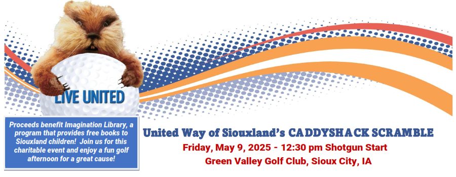 Join us for the United Way of Siouxland's annual Caddyshack Scramble! 

This charitable event benefits Imagination Library, a program that provides free books to Siouxland children.  

Sign up now and save your spot: lp.constantcontactpages.com/ev/reg/an3kbuc