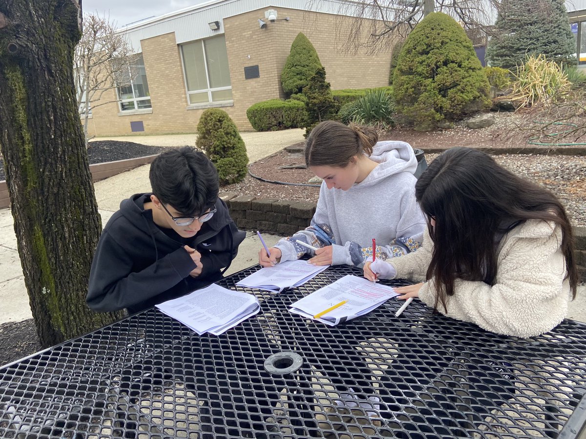 Courtyard classroom is back just in time for AP Lang’s exploration of Transcendentalism! #touchgrass2025