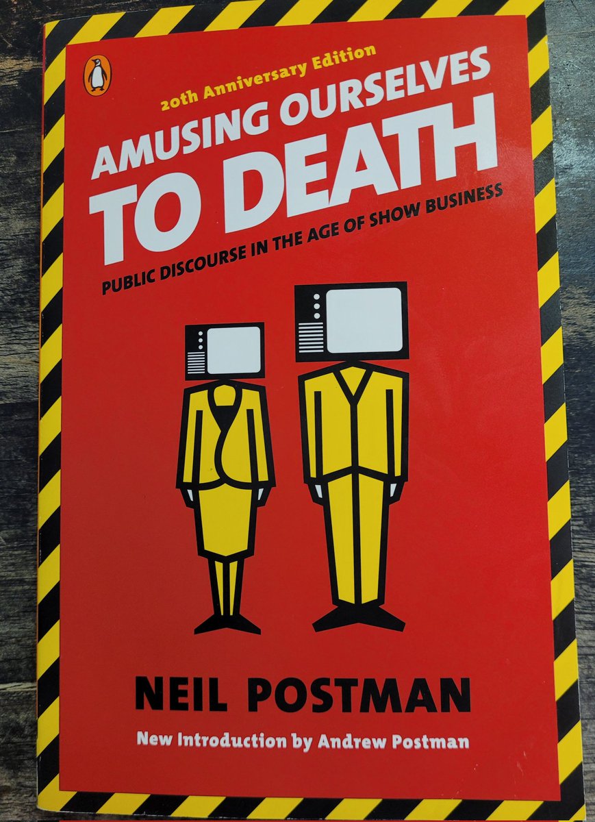 These mere 300 or so words are the very definition of prescient. Written 40 years ago (before the internet, smart phones, social media) they could not be more relevant. Neil Postman, Amusing Ourselves to Death. 💀💀💀