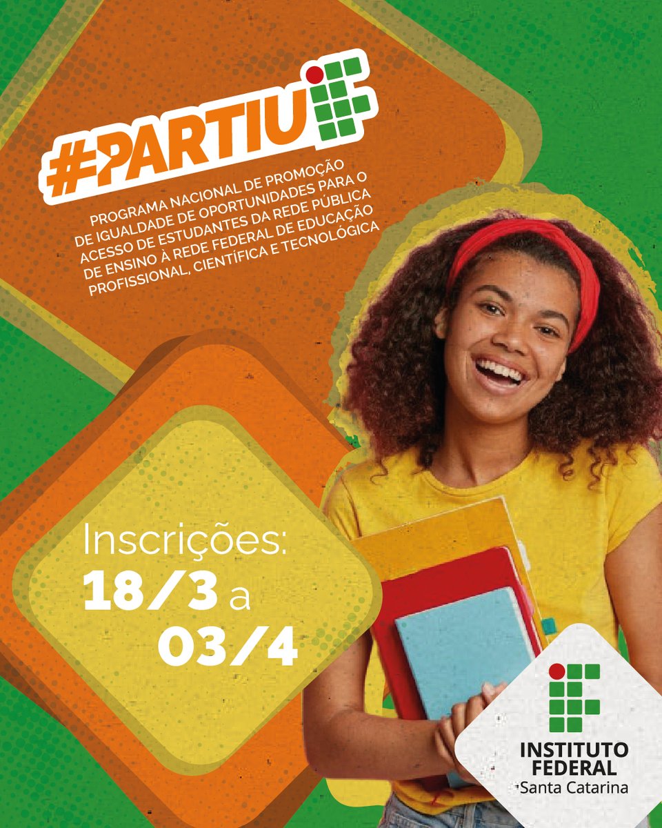 ifscgaspar's tweet photo. Se você está no 9º ano e quer estudar no IFSC, saiba que estamos com inscrições abertas para o programa #PARTIUIF que irá ofertar aulas e atividades  voltadas para a recuperação de aprendizagens de estudantes do  Ensino Fundamental. Há vagas para Gaspar https://t.co/cHBpv51qfI https://t.co/YqpgDT5PfY