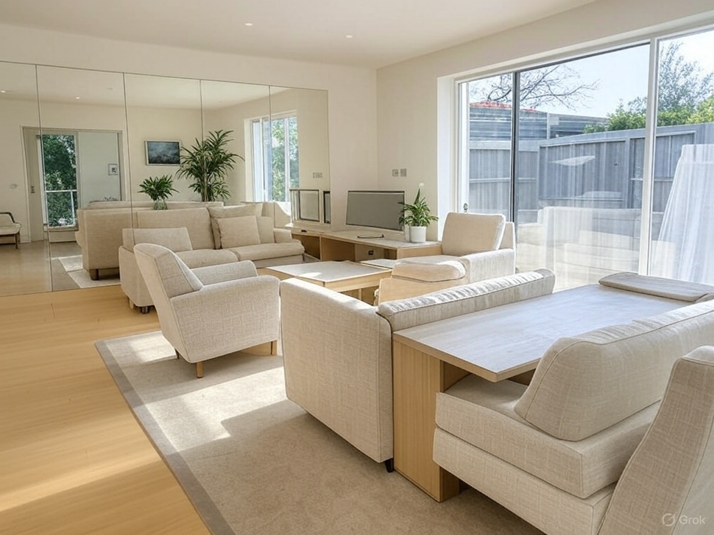 DesignHaven09's tweet image. Want your home to feel more spacious?  Use light colors, mirrors, and multi-functional furniture to open up the space!  #SmallSpaceHacks