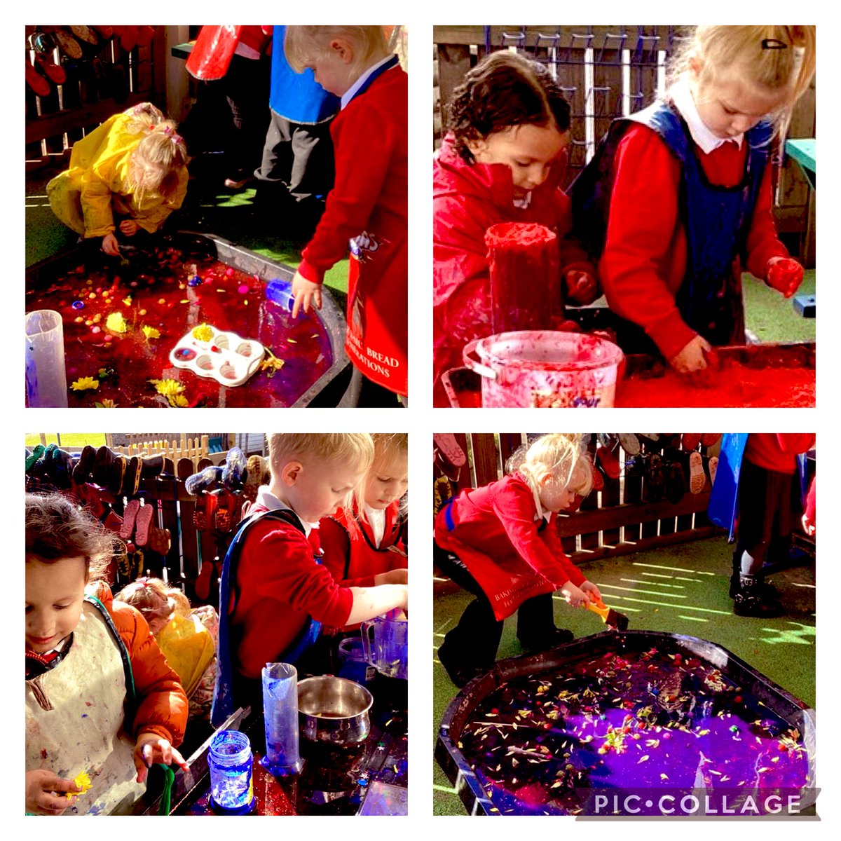 TownvilleEYFS's tweet photo. The ‘potion centre’ has been a popular addition to our outdoor provision. A hive of beautiful conversations, mathematical play and scientific discovery #EYFS https://t.co/wvWy89F3gw