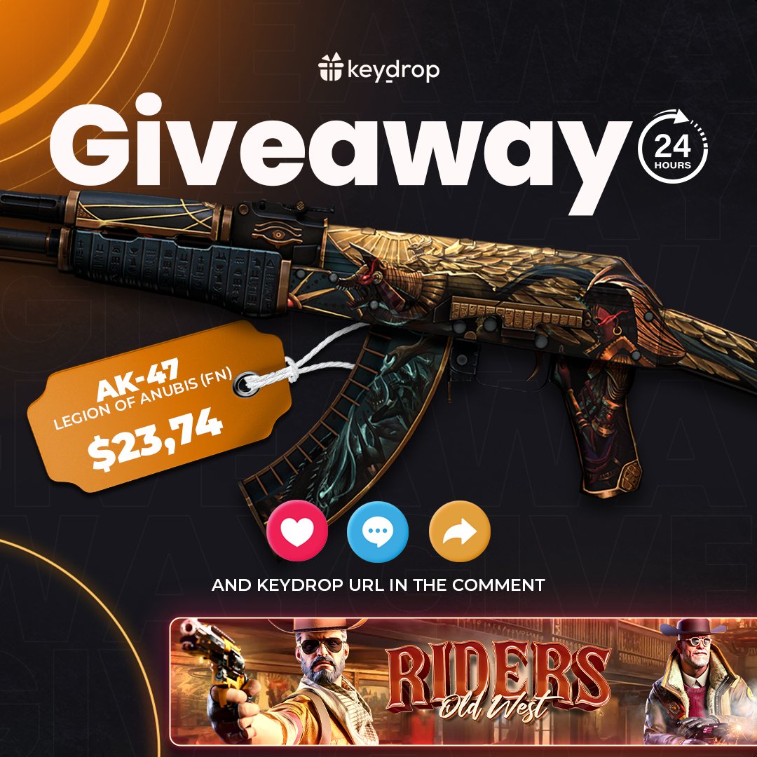 🏆 Ready to grab a FREE skin? Just follow these steps 👇

❤️ Like last 3 posts
🤝 Follow us!
🔁 Retweet!

⏰ Wait 24 hours!
⚠️ Remember to add your keydrop profile url in the comments