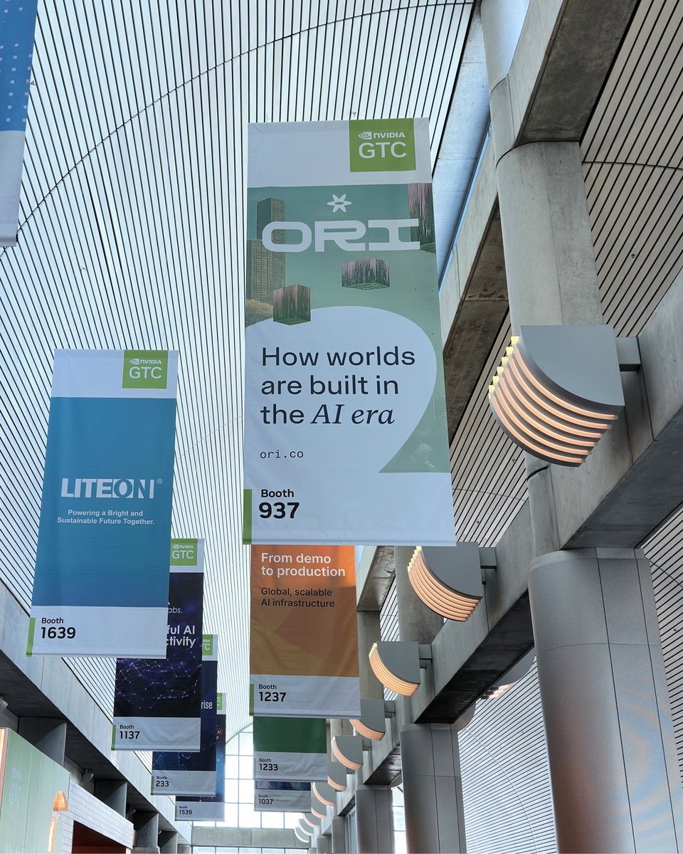 origlobalcloud's tweet image. It's Day 1 at @nvidia GTC! Stop by Booth # 937 to see how AI worlds are built on Ori ☁️
