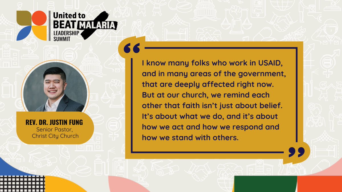 beatmalaria's tweet photo. Rev. Dr. Justin Fung, Sr. Pastor, Christ City Church:

"I know many folks who work in USAID and ... the government, that are deeply affected right now. But at our church, we remind each other that faith isn’t just about belief. It’s about what we do, &amp; it’s about how we act ..." https://t.co/izbIg2J7oi