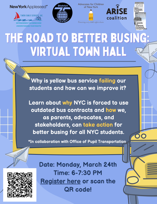 INCLUDEnyc (@includenyc) on Twitter photo Join <a href="/AppleseedNy/">New York Appleseed</a> for a virtual town hall next Monday 3/24 to learn how to take action for better busing for all New York City students. Register here: pulse.ly/eeq0msxuxd Join <a href="/AppleseedNy/">New York Appleseed</a> for a virtual town hall next Monday 3/24 to learn how to take action for better busing for all New York City students. Register here: pulse.ly/eeq0msxuxd