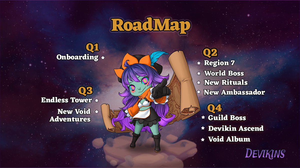 The Devikins 2025 Roadmap is here!
Big updates are coming, including Zone 7 – Distal Lair, the return of the World Boss, a revamped Ambassador Program, and brand-new Rituals!
Brace yourselves for epic battles and exciting rewards. Are you ready?
Read more: devikins.com/blog/devikins-…