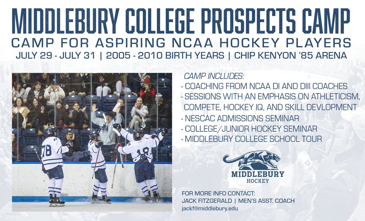 Join us for the 2025 Middlebury Hockey Prospects Camp!

Learn more: middhockeycamps.com