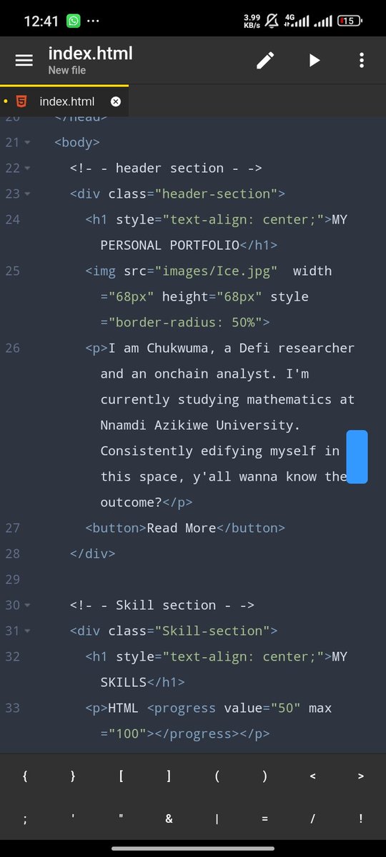 Chukwumacrypts's tweet image. #upcomingDevs
#myfirstcode
2nd day coding on ACODE.. 😉