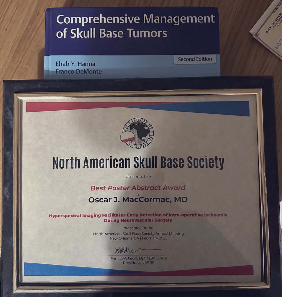 King's Neurosurgery (@kingsneuro) on Twitter photo #AWARDS
Late post :
Congratulations <a href="/oscar89mac/">Oscar</a> for the Best Poster Abstract Award at recent <a href="/NASBSorg/">NASBS</a> Annual meeting 2025!
Nice one!
#hyperspectralimaging #neurovascular #earlyischemia
<a href="/KingsImaging/">Biomedical Engineering & Imaging Sciences</a> <a href="/KingsCollegeNHS/">King's College NHS</a> <a href="/KingsNeuroLab/">King’s Neurosurgery Skills Lab</a> <a href="/kingsskullbase/">King's Skull Base Unit (London)</a> #AWARDS
Late post :
Congratulations <a href="/oscar89mac/">Oscar</a> for the Best Poster Abstract Award at recent <a href="/NASBSorg/">NASBS</a> Annual meeting 2025!
Nice one!
#hyperspectralimaging #neurovascular #earlyischemia
<a href="/KingsImaging/">Biomedical Engineering & Imaging Sciences</a> <a href="/KingsCollegeNHS/">King's College NHS</a> <a href="/KingsNeuroLab/">King’s Neurosurgery Skills Lab</a> <a href="/kingsskullbase/">King's Skull Base Unit (London)</a>