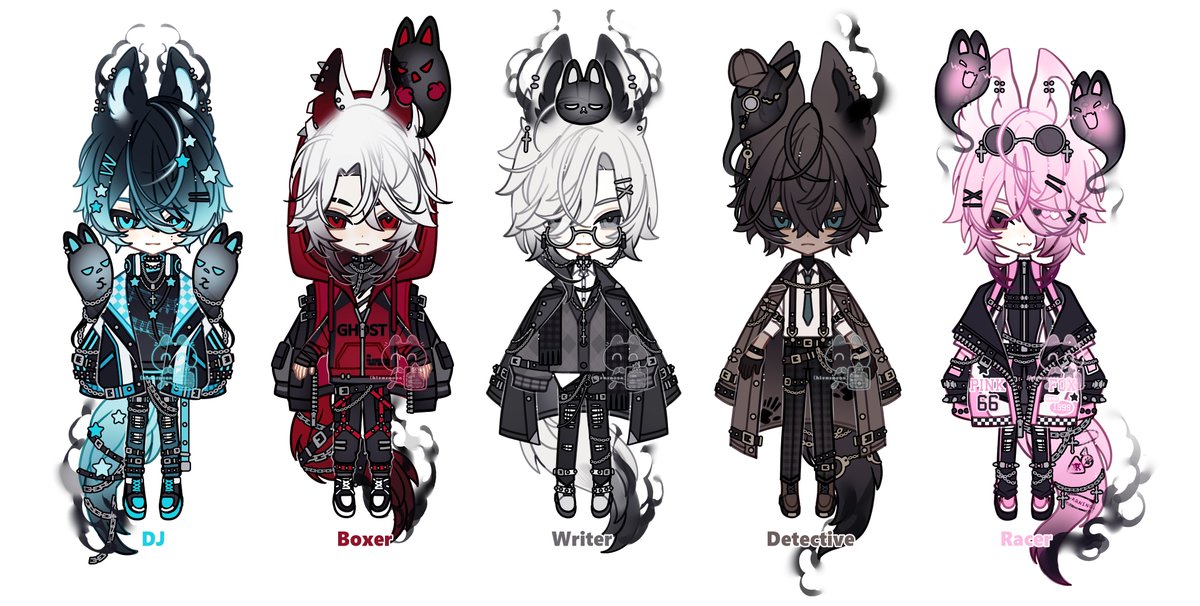 ✧🤍 Fixed Price Adoptable 🤍✧
🖤 Collection Ghosts of the Night City 🖤

🌸 $130 each (Commercial use included!)
💳 Payment via Ko-Fi [ below ↓ ]

🖤 RTs are super appreciated!