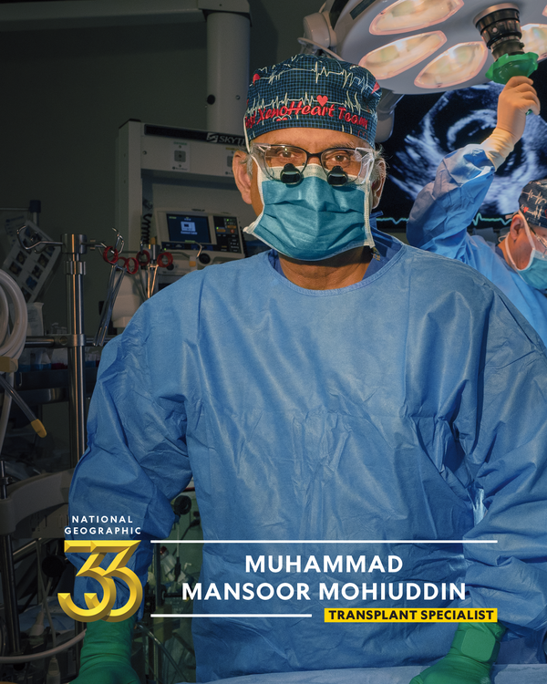 UMmedschool's tweet photo. We are incredibly proud to see Dr. Muhammad Mohiuddin recognized as a #NatGeo33 honoree!👏🌟 

Learn more about him and his inclusion in this prestigious list by visiting @NatGeo: https://t.co/2D6MOBxHeL

#Innovation #Healthcare #UMSOM #ProudMoment  #NatGeo #TranspalntScience https://t.co/pabLrmpX5t