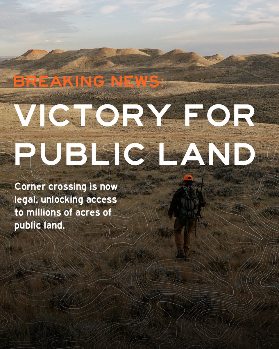 Four Wyoming hunters “corner crossed” between public lands without touching private property in '21. They were cited for trespassing, sparking a legal battle over 8.3 million acres of access.

Today, a federal appeals court ruled in their favor—a huge win for public land hunters.