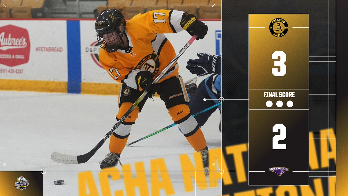 AdrianBulldogs's tweet photo. The No. 3 @AdrianWD1Hockey team advanced to the @achawomensd1 National Semifinal Round on Tuesday after a 3-2 win over No. 6 McKendree University.

RECAP -- https://t.co/Egxx8Zpdpv

#ACHA #GDTBAB @ACHAHockey https://t.co/d1LxdHvcZW