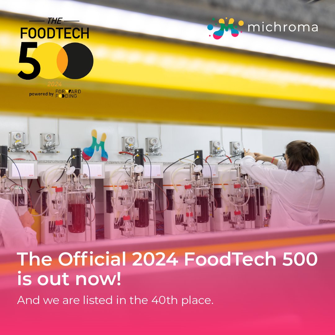 michroma (@michroma_co) on Twitter photo We made it to the Top 50 of the #FoodTech500! š
After 5 years climbing the ranks, we made our biggest leap yetāfrom #138 to #40! Out of 1,400+ applicants, this recognition proves that biotech & innovation are shaping the futureš.
Thanks to <a href="/forwardfooding/">Forward Fooding</a> for this honor! We made it to the Top 50 of the #FoodTech500! š
After 5 years climbing the ranks, we made our biggest leap yetāfrom #138 to #40! Out of 1,400+ applicants, this recognition proves that biotech & innovation are shaping the futureš.
Thanks to <a href="/forwardfooding/">Forward Fooding</a> for this honor!