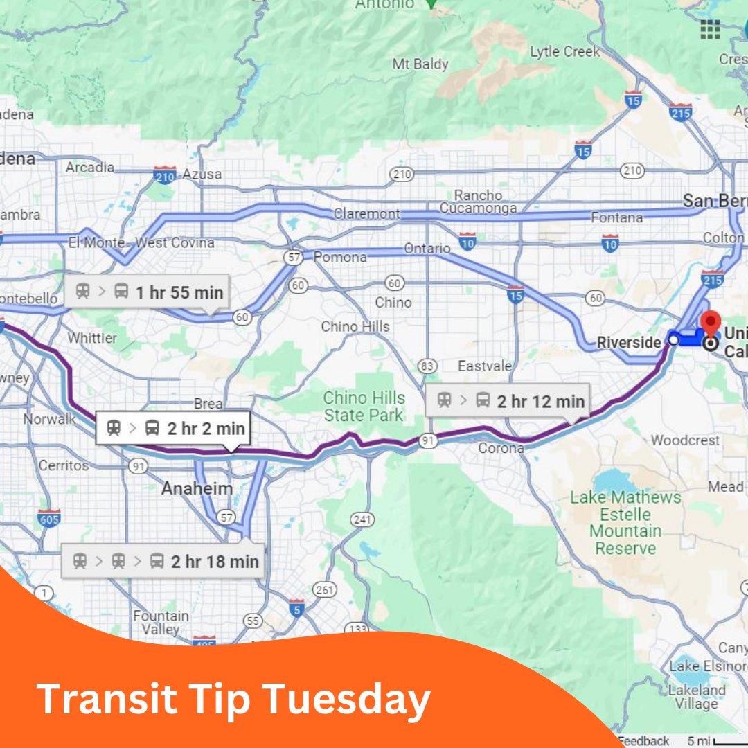 Not sure what transit routes to take? You can use Google Maps and Apple Maps as a tool. Just type in your destination and switch the mode of transportation to "transit". The map will show you the different routes to take by bus or train.
