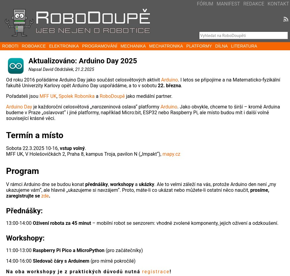 x14c3's tweet image. Zúčastnit se lze i lokálních akcí. V Česku jsou aktuálně registrovány dvě: v sobotu v Praze na Matfyzu robodoupe.cz/2025/arduino-d…, spolupořádá @RoboDoupe, a již ve čtvrtek v Poličce v městské knihovně puda.knihovna.policka.org/arduino-bbc-mi….
#ArduinoDays2025