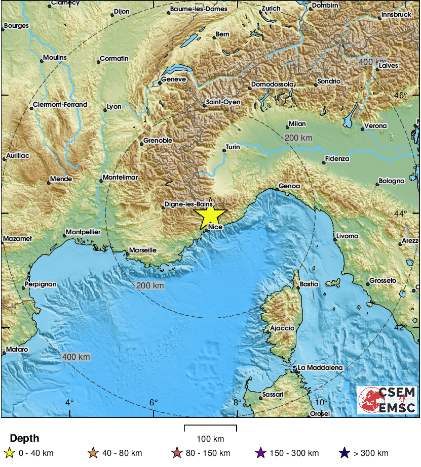 LastQuake's tweet photo. ⚠Preliminary info: #earthquake (#séisme) about 30 km N of #Nice (#France) 1 min ago (local time 22:24:23)❗MAGNITUDE NOT AVAILABLE YET❗Updates at:
📱https://t.co/QMSpuj7wSf
🌐https://t.co/AXvOM7ICIP
🖥https://t.co/wPtMW5OaR1 https://t.co/62TyrT4QL3