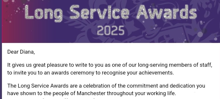 LakotaDi's tweet image. Hi. I am getting a Long Service Award from work, to be presented at a do on 20 June. 🥳🎉😊

The event is two days after I retire.

#FeelingAppreciated
#positivity
#InShock