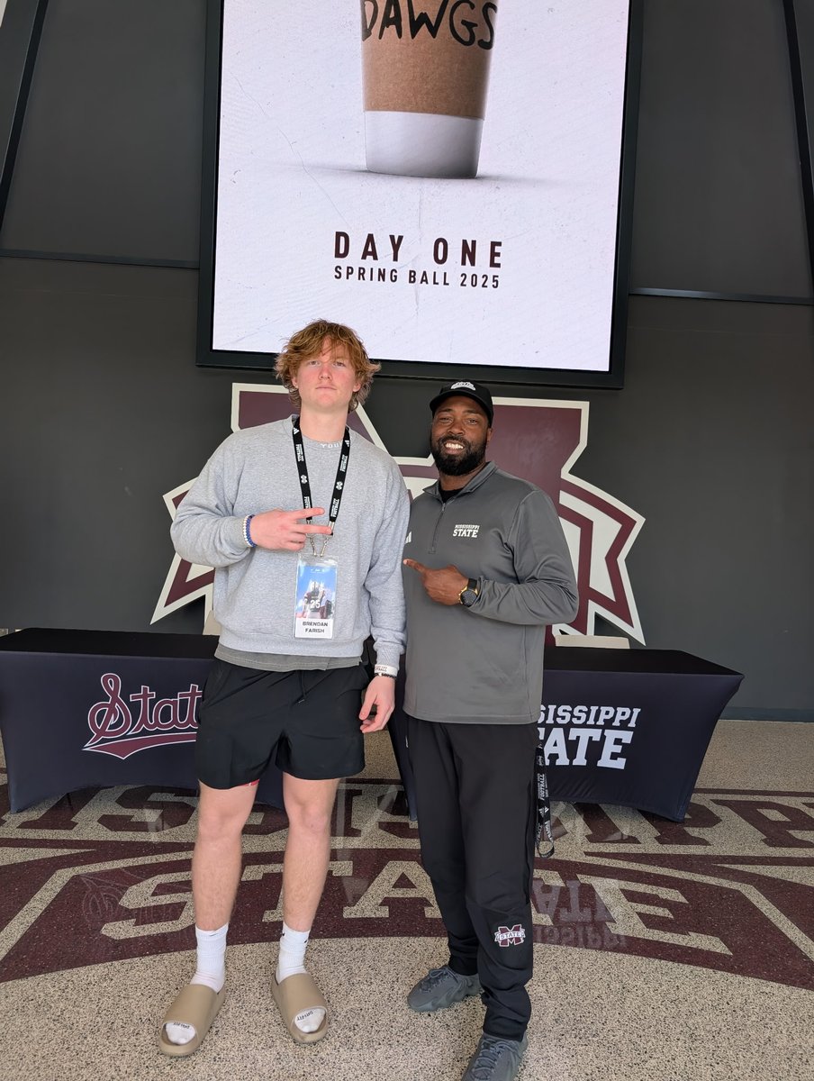 Great day at <a href="/HailStateFB/">Mississippi State Football</a> thank you for having me out 🙏 <a href="/CoachUno1/">Courtney Williams</a> <a href="/Ryan_Vandervort/">Ryan Vandervort</a> <a href="/PrepRedzoneFL/">Prep Redzone Florida</a>