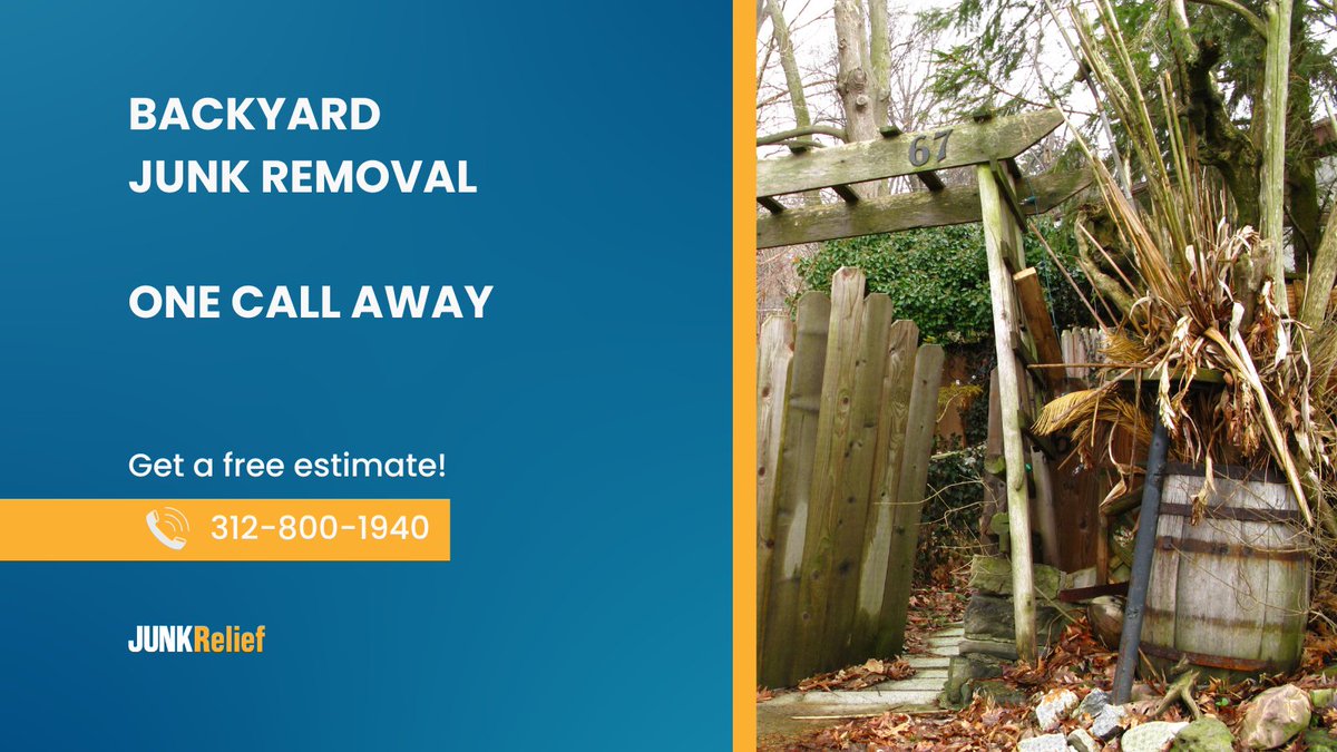 JunkRelief's tweet image. A clutter-free backyard means more space to enjoy, whether it's for grilling, gardening, or just unwinding. Our team is just one call away to haul away the mess so you can reclaim your outdoor space without the hassle. 🌳

#BackyardCleanup #JunkRemoval #DeclutterChicago