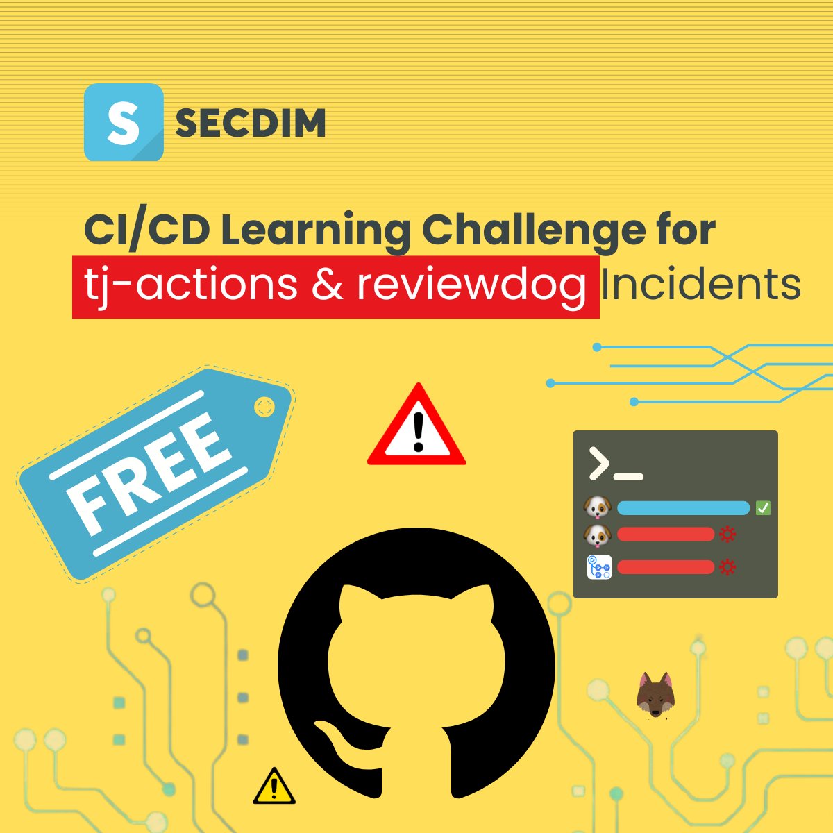 SecDim (@secdim) on Twitter photo 🚨In light of the recent tj-action and reviewdog GitHub Actions security incidents, we’ve made our “Improper Artifact Integrity Validation” CI/CD challenge for GitHub Actions completely free to access. Try the challenge here: play.secdim.com/game/cicd/chal… #github #reviewdog #security 🚨In light of the recent tj-action and reviewdog GitHub Actions security incidents, we’ve made our “Improper Artifact Integrity Validation” CI/CD challenge for GitHub Actions completely free to access. Try the challenge here: play.secdim.com/game/cicd/chal… #github #reviewdog #security