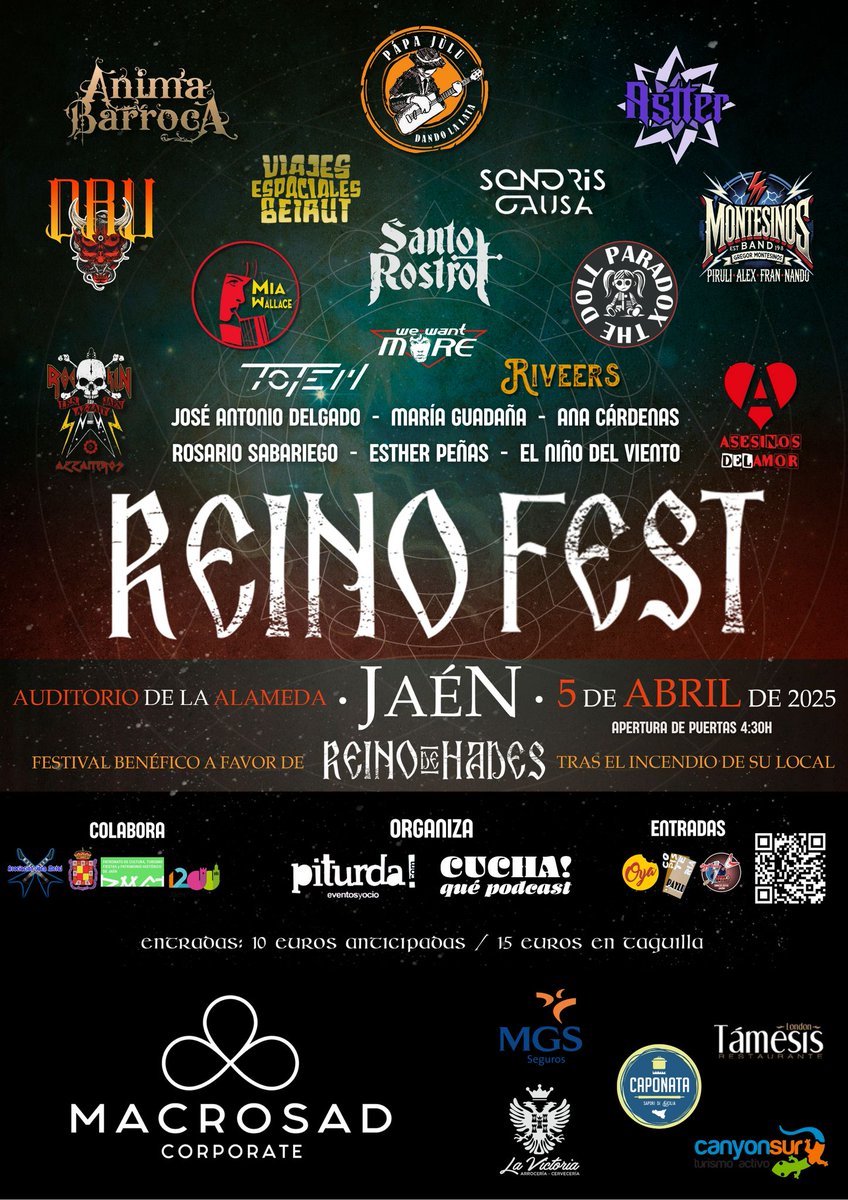 📷 ¿𝗧𝗲 𝘂𝗻𝗲𝘀 𝗮 𝗹𝗮 𝗰𝗮𝘂𝘀𝗮? Entrada a la venta online :
entradium.com/events/reino
📷𝗙𝗶𝗹𝗮 𝟬 𝗱𝗶𝘀𝗽𝗼𝗻𝗶𝗯𝗹𝗲: Si no puedes venir pero quieres aportar tu grano de arena para que esta banda vuelva a rugir, también puedes colaborar desde donde estés.