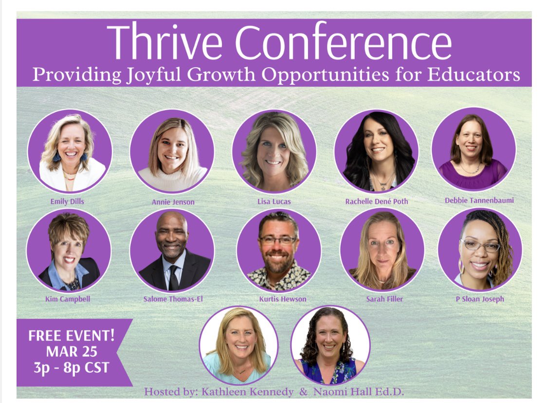 psloanjoseph's tweet photo. Join me for this FREE, virtual event. Register at https://t.co/qbsxzhkLwH

#InformInspireInfluence #thriveconference
@KimCamp4Kids @TannenbaumTech @Principal_EL @Rdene915 https://t.co/2b7yTOglup