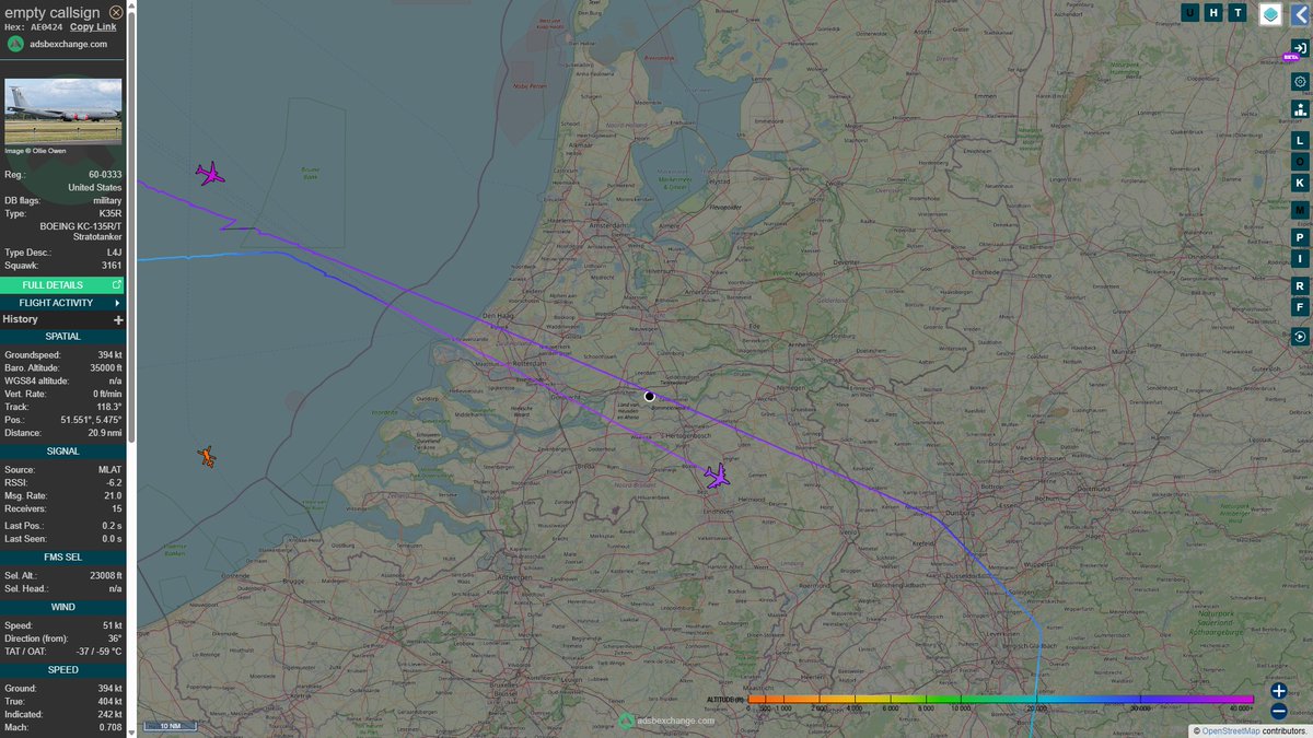 wesleyb1989's tweet photo. March17:
#emptycallsign (#D) #AE0424 (60-0333) #USAFE #K35R BOEING KC-135R/T #Stratotanker #35000ft
(#NLspot #Planespotting #Nikon #P950 #P1000 #Aviation #Avgeek #ADSB) https://t.co/jBq0O6nb1x