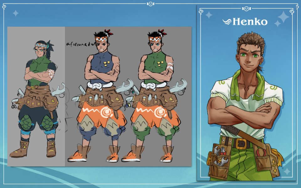 OceaniGame's tweet photo. These were the concept developments for Henko! Talk about a makeover! ⭐ #conceptart #characterart #oceani #anime https://t.co/1B1uIbyY3W